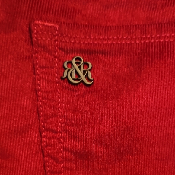 Rock & Republic Crimson Red Corduroy tight Leg Pants. Size 16M - Picture 2 of 10